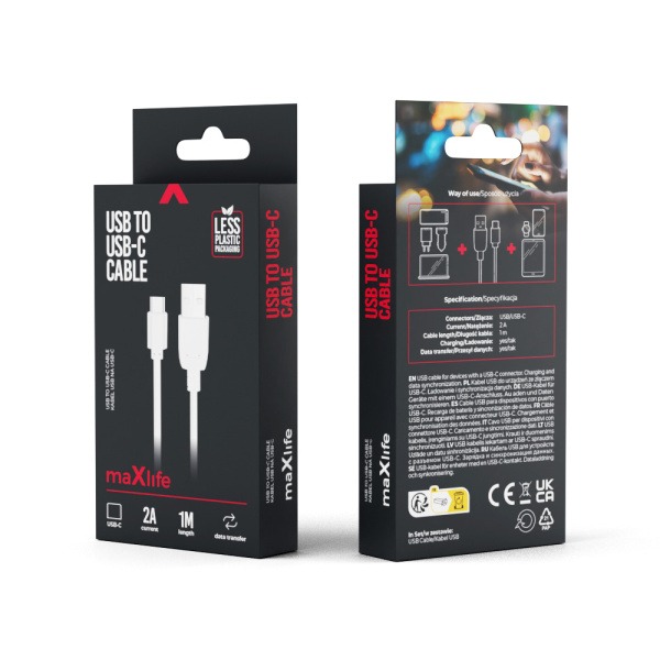 Cable USB-C/1m 2ABlanc(OEM001513)