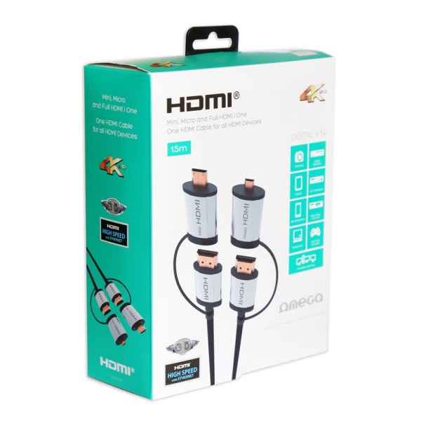 CABLE HDMI + ADAPTATEURS vers miniHDMI/ microHDMI (OCHBA1G)